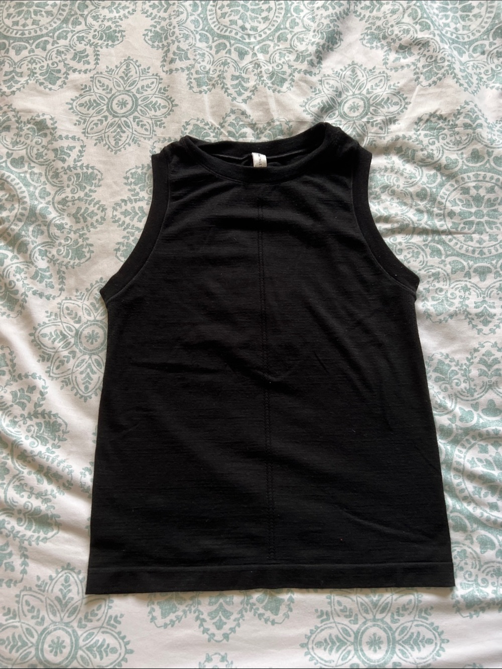 Athleta black and purple high neck tank.